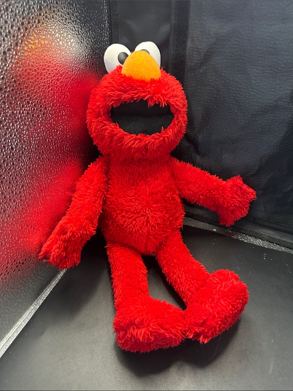 Kohl's Red Plush Elmo-Style Bird Toy with Orange Beak and White Eyes